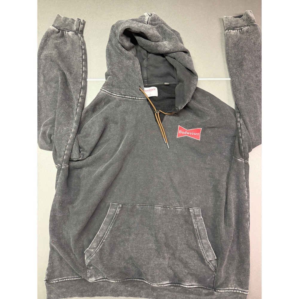 PacSun Budweiser Grants Farm Mineral Wash Hoodie XL Charcoal Grey Clydesdale